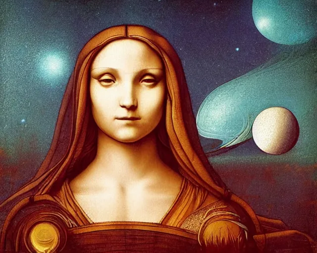 Prompt: universe, a closeup simple vector pop surrealism, by ( leonardo da vinci ) and greg rutkowski and rafal olbinski