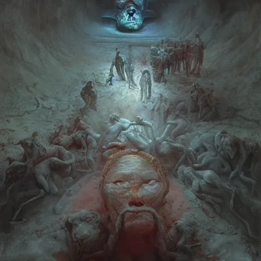 Image similar to the topology of hell | highly detailed oil painting, hyperrealistic, very intrincate | cinematic lighting, award - winning | by rachel ruysch, wayne barlowe, beksinski and bocklin | by austin osman spare and william blake, trending on artstation, cgsociety, official art, octane.