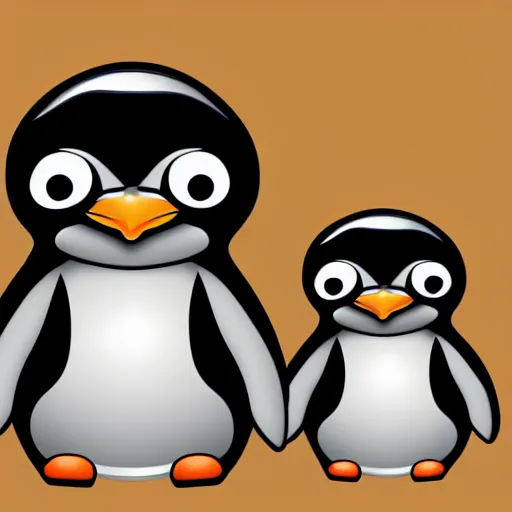 Prompt: realistic penguin professional vector graphic two color