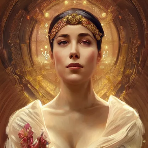 Image similar to character portrait of Mata Hari, relaxing mood, intricate, wild, highly detailed, digital painting, artstation, upper body, concept art, smooth, sharp focus, illustration, art by artgerm and greg rutkowski and alphonse mucha