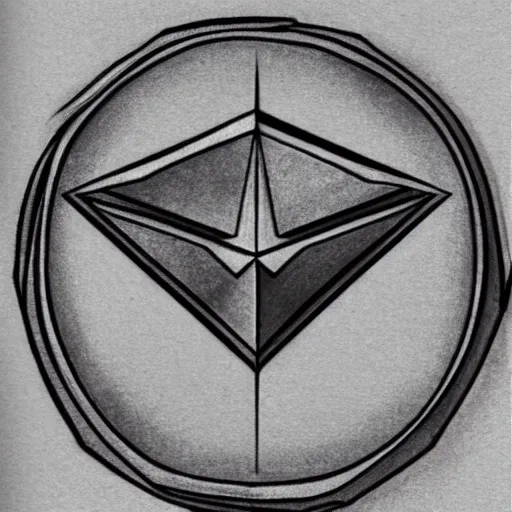 Prompt: ethereum logo, drawing of da vinci