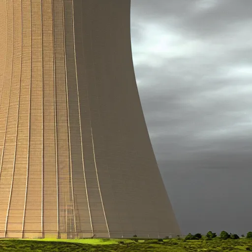 Image similar to cooling tower of nuclear power plant on top of turtle's shell trending on Artstation HQ, deviantart