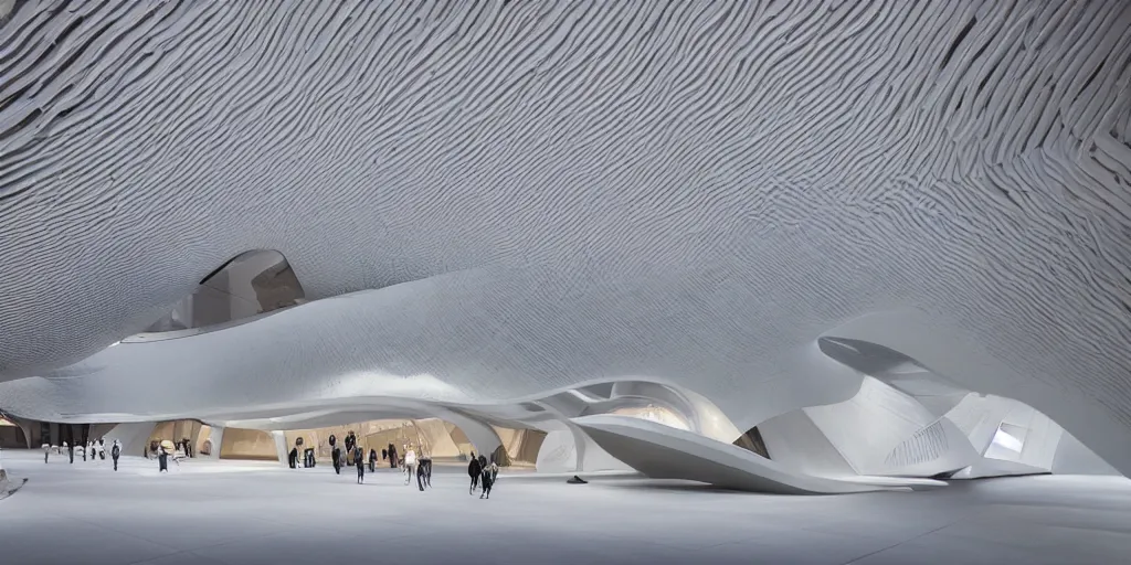 Prompt: museum design by zaha hadid, highly detailed, high quality