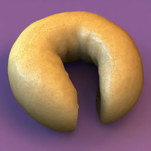 Image similar to 3D model of bagel in the style of Ian