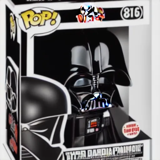 Image similar to darth vader funko pop, 8 k, realistic