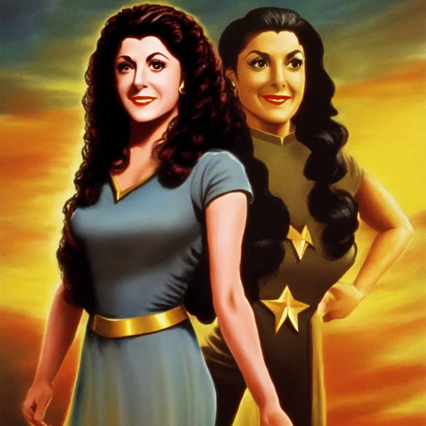 Image similar to young deanna troi in the style of midjourney