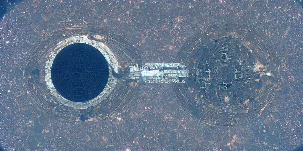 Image similar to satellite photo of a futuristic interplanetary dome