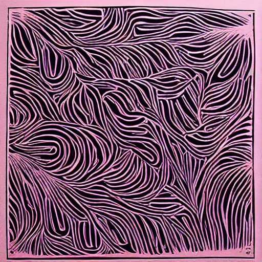 Prompt: reaction diffusion linocut