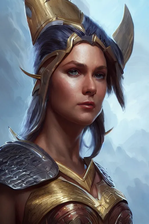 Image similar to amazon valkyrie athena, d & d, fantasy, portrait, highly detailed, headshot, digital painting, trending on artstation, concept art, sharp focus, illustration, art by artgerm and greg rutkowski and magali villeneuve