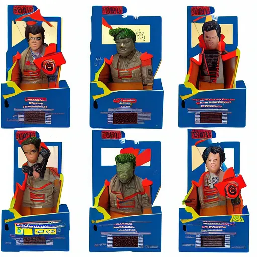 Prompt: ghostbusters action figures by hasbro, mattel, Super7, Simon Lee