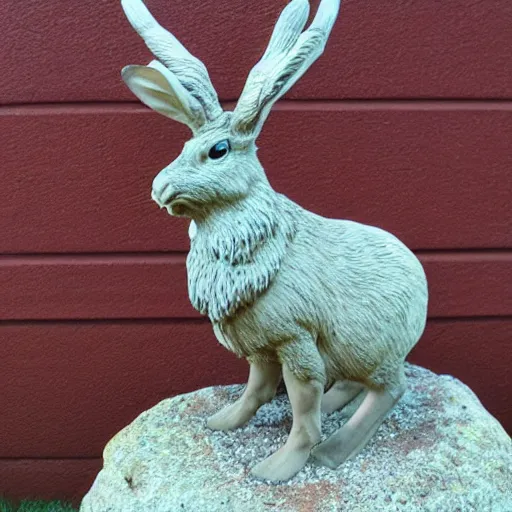 Image similar to A statue of a Jackalope