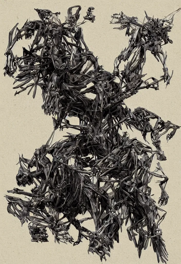 Image similar to Railroad of bones, trending on ArtStation
