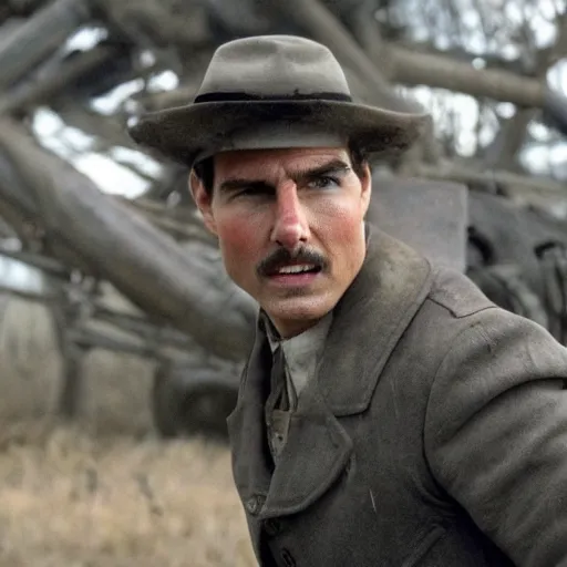 Prompt: Tom Cruise playing Daniel Plainview in There Will Be Blood