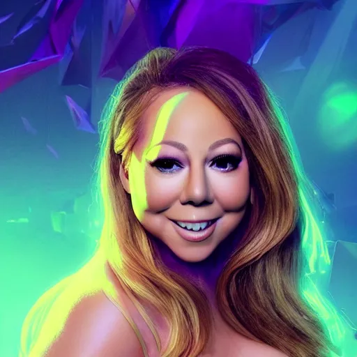 Image similar to mariah carey as a pretty villain, prismatic highlights, macro, concept art, art station, wepa digital, octane render, v-ray, 8k full pov, oil colors, elegant, sharp focus, beautiful face, Hyper-realistic, Highly Detailed, HD, Dramatic Lighting by Brom, by beeple, wallpaper, highly detailed, trending on artstation