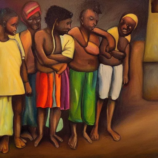 Image similar to slavery in friendship. painting