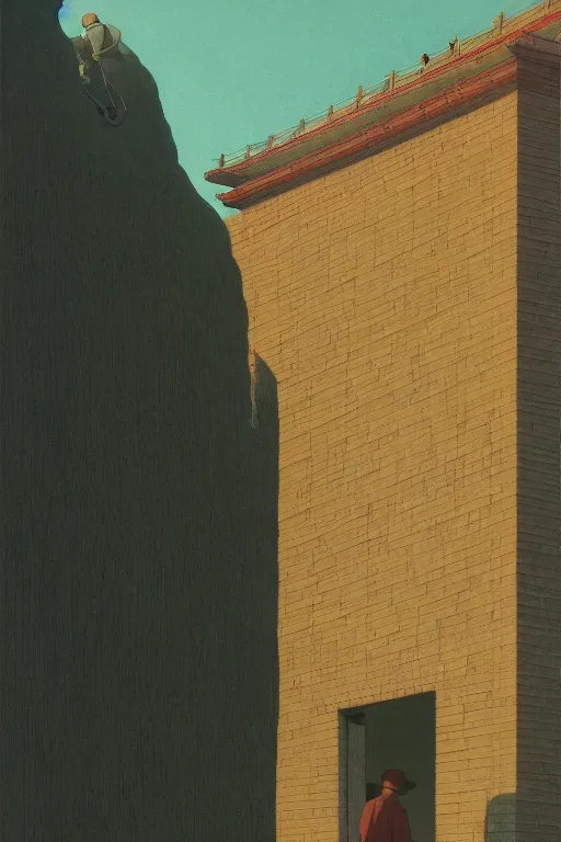 Image similar to by kawase hasui, moebius, Edward Hopper and James Gilleard, Zdzislaw Beksinski, Steven Outram, 8k, artstation