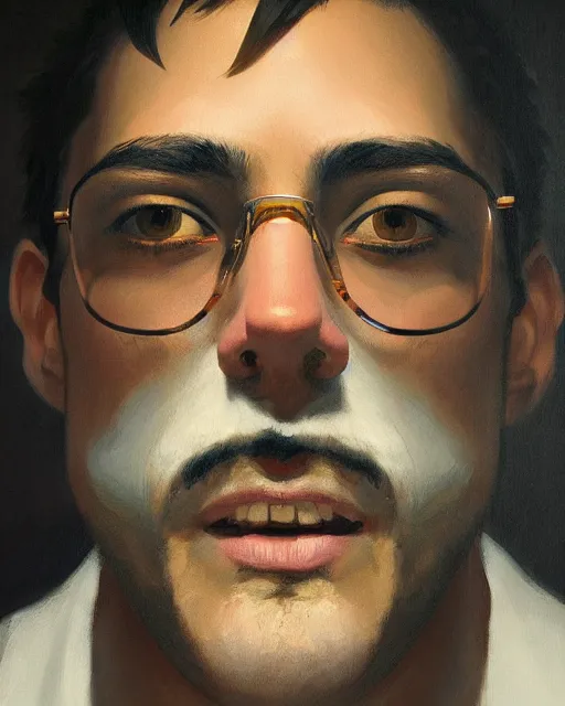 Image similar to an ultradetailed beautiful portrait panting of an anthropomorphic marihuana man, front view, oil painting, by ilya kuvshinov, greg rutkowski and makoto shinkai