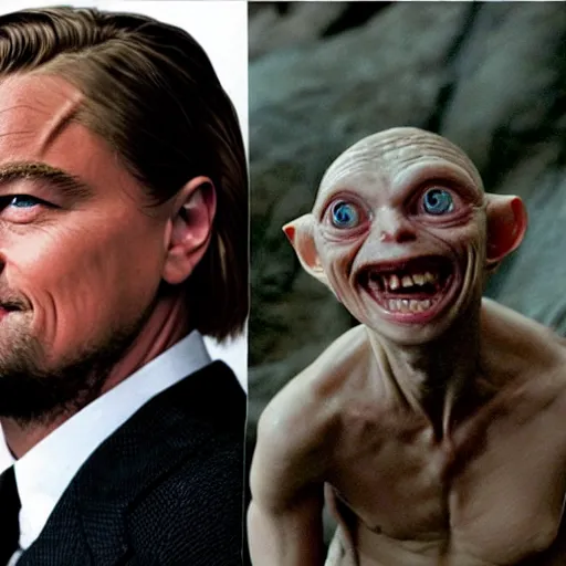 Image similar to leonardo dicaprio as gollum