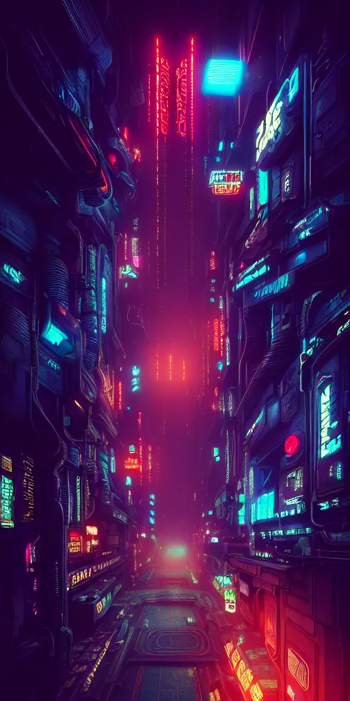 Image similar to epic cyberpunk arcade city : : blade runner, james guilleard, beeple, laurie greasley, dan mcpharlin : : ornate, dynamic, particulate, rich colors, intricate, elegant, highly detailed, centered, artstation, smooth, sharp focus, octane render, 3 d