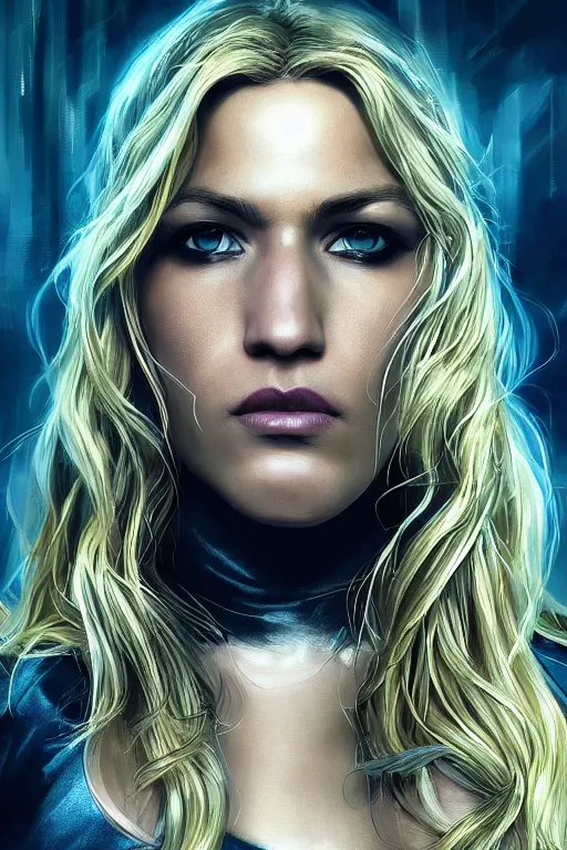 Image similar to Majestic and regal portrait of a female black canary, DC universe, Perfect face, beautiful, intricate, epic, elegant, menacing, fantasy, highly detailed, digital painting, hard focus, beautiful volumetric lighting, epic light, ultra detailed, by Leesha Hannigan, Ross Tran, Thierry Doizon, Kai Carpenter, Ignacio Fernández Ríos