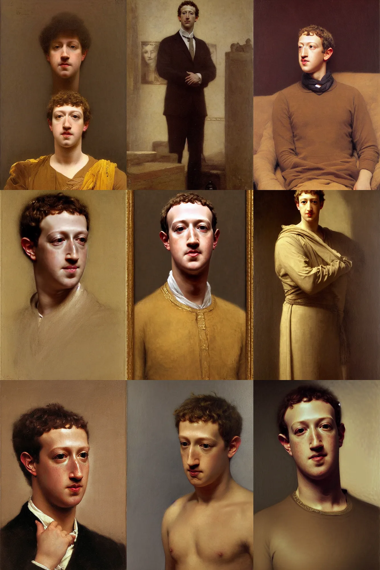 Prompt: detailed portrait of mark zuckerberg by rudolf ernst, jean - leon gerome, rudolf weisse, william - adolphe bouguereau, orientalism,