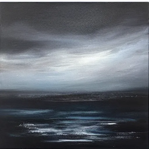 Prompt: “a storm oil on black canvas”