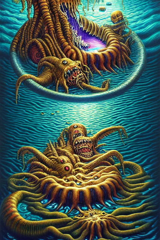 Image similar to a photorealistic painting of an isometric nightmare on the water horror by johfra bosschart, lisa frank, dark fantasy art, high detail, trending on artstation