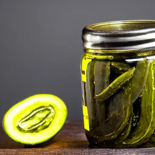 Prompt: police interrogating a jar of pickles