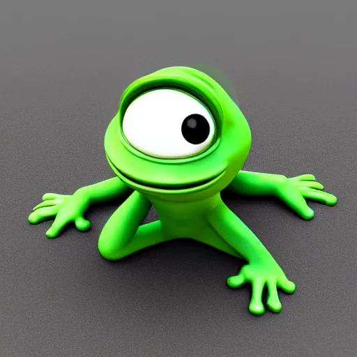 Prompt: pepe frog, 3d render