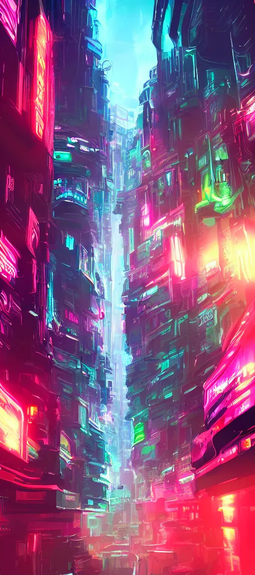 Image similar to A scifi futuristic city scape, neon lights, 2050, digital art