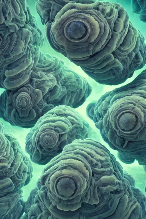 Prompt: tardigrades!!! symmetry!! a dream of a surreal alien landscape, no gravity, full of tardigrades, diffused light, surreal environmental color, crystal formations not responding to the laws of physics, ray tracing, beautiful rays of light in the cosmic dust, color aberration 4 k