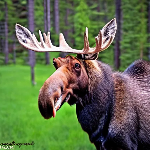 Image similar to a moose - cat - hybrid, animal photography