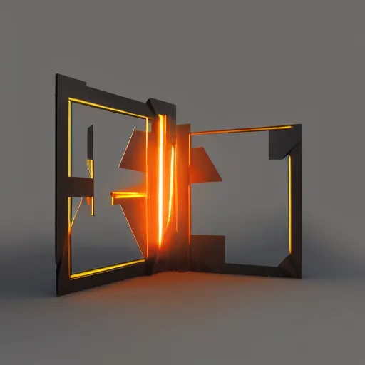 Image similar to welder, dissiociactive visual, geometric figures, redshift render, minimalism, elegant