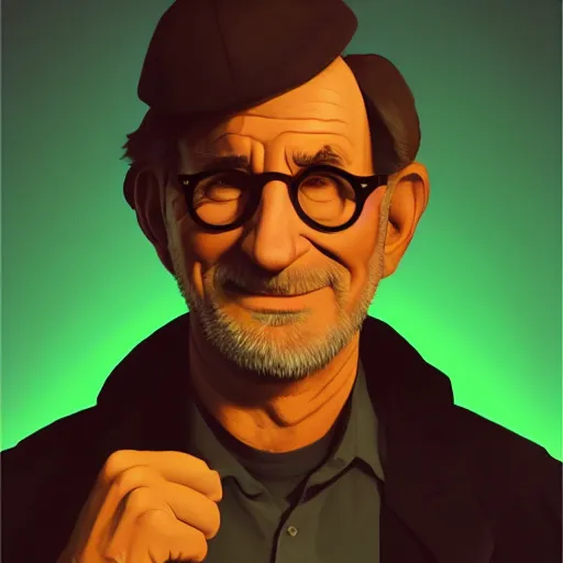 Image similar to face icon stylized minimalist steven spielberg, loftis, cory behance hd by jesper ejsing, by rhads, makoto shinkai and lois van baarle, ilya kuvshinov, rossdraws global illumination