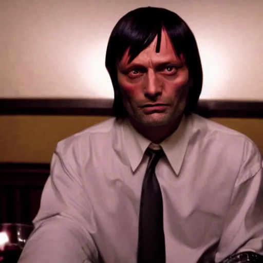 Prompt: Mads Mikkelsen starring in Pulp Fiction as main character