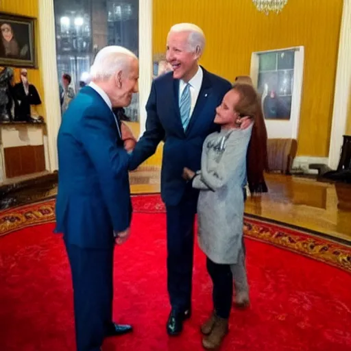 Image similar to photo of an alien meeting joe biden, award winning