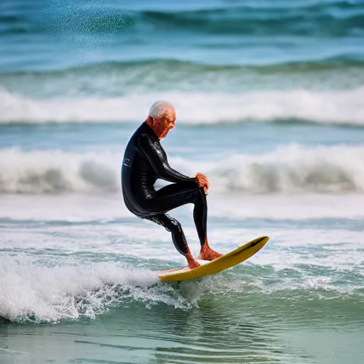 Image similar to an elderly man surfing a wave of baked beans, 🏄♂,, 🌊, canon eos r 3, f / 1. 4, iso 2 0 0, 1 / 1 6 0 s, 8 k, raw, unedited, symmetrical balance, wide angle