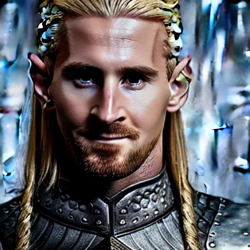 Image similar to messi as legolas in lord of the rings movie, hyper detailed, 8 k