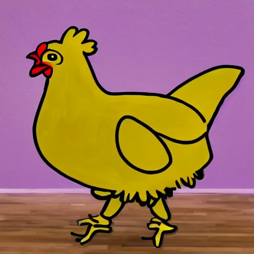 Image similar to a funky chicken dances the cha - cha