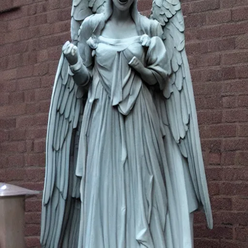 Image similar to A weeping angel from doctor who as a pixar character