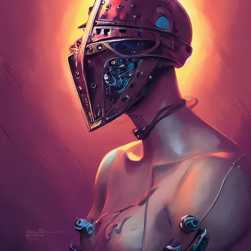 Image similar to cyberpunk viking helmet mask warrior goddess robot ninja fantasy, art gta 5 cover, official fanart behance hd artstation by jesper ejsing, by rhads, makoto shinkai and lois van baarle, ilya kuvshinov, ossdraws