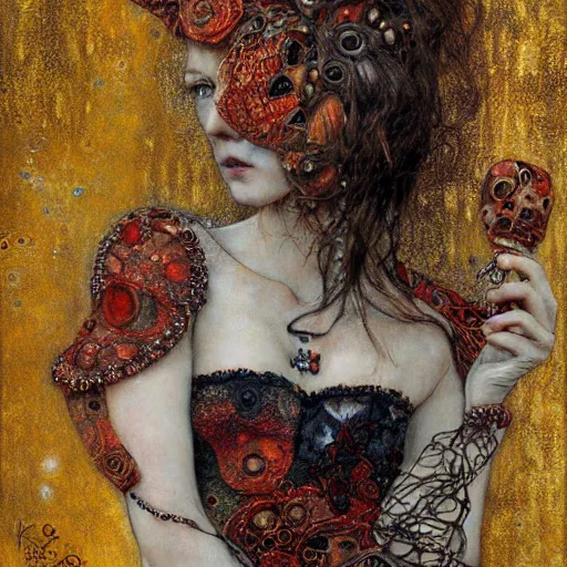 Prompt: deprived demon, intricate detail, klimt, royo, royo, whealan,