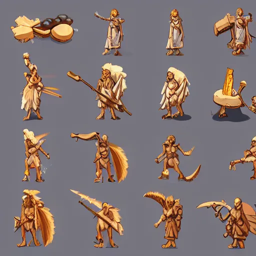 Prompt: game asset sheet 2 d sprite ancient greece