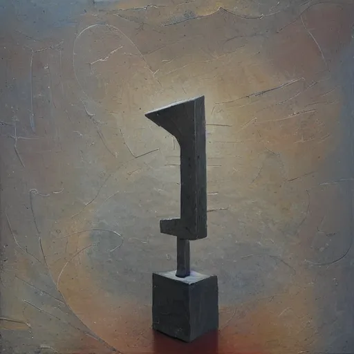 Image similar to an impasto painting by shaun tan of an abstract sculpture by the caretaker and ivan seal