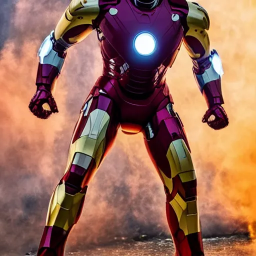 Prompt: rianu keves as iron man