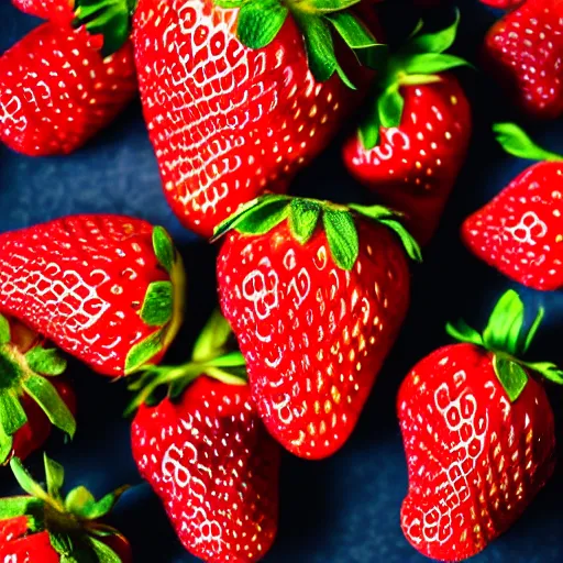 Prompt: high quality presentation photo of a strawberry made of gold, photography 4k, f1.8 anamorphic, bokeh, 4k, Canon, Nikon