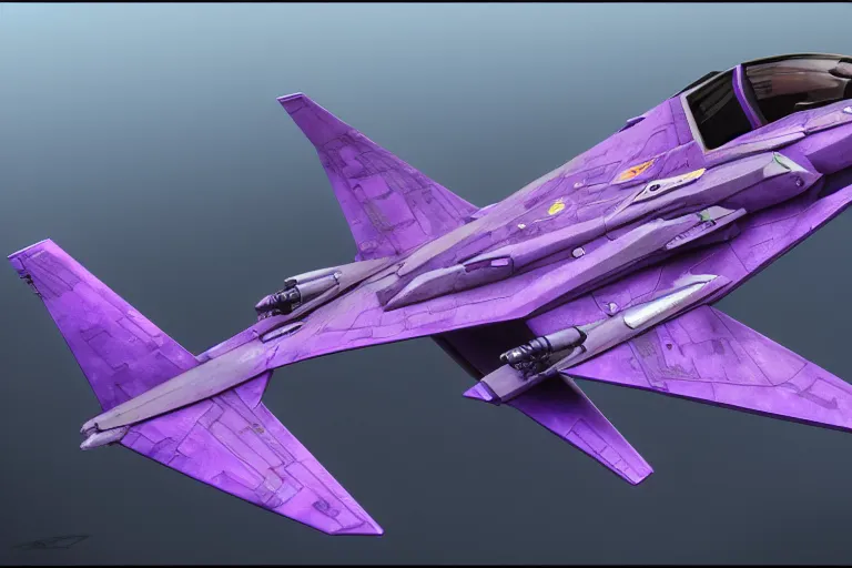 Image similar to alien military fighter jet, purple, futuristic, apocalyptic, by jon aaron kambeitz, katsuhiro otomo, heng z, concept art, insanely detailed, raytracing, octane, unreal engine, trending on artstation