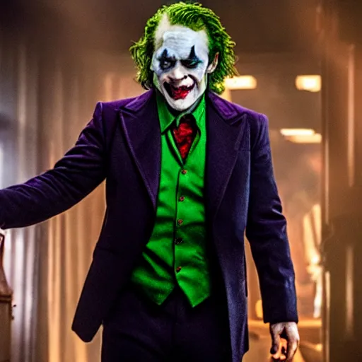 Image similar to film still of Seth Rogan as joker in the new Joker movie