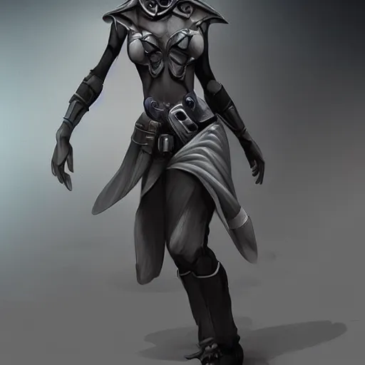 Image similar to techno dark elf spy, character concept, digital art, art station, hd, hyperrealistic