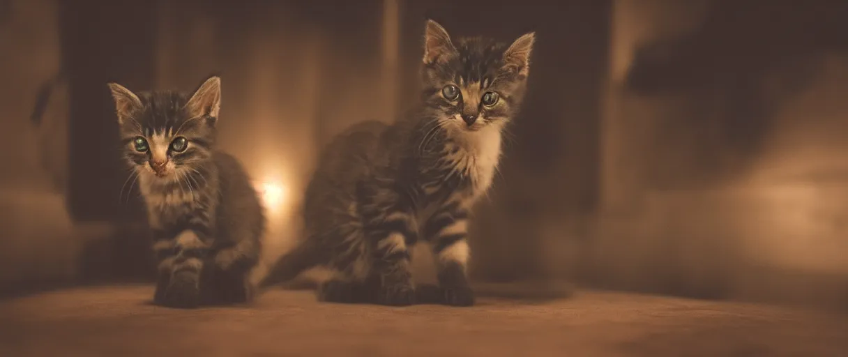 Image similar to a kitten vampire lord dramatic lighting cinematic establishing shot extremely high detail foto realistic cinematic lighting post processed